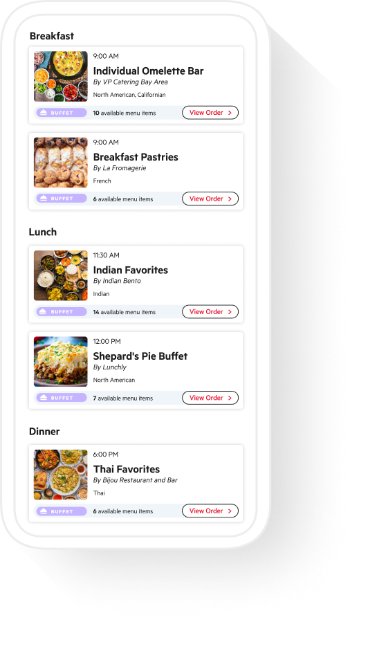Customized catering app Customized catering app