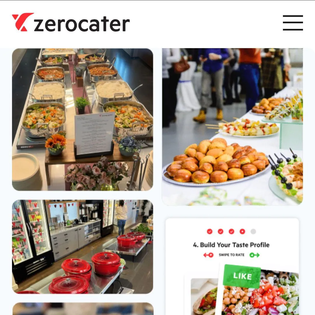 Zerocater corporate catering spread