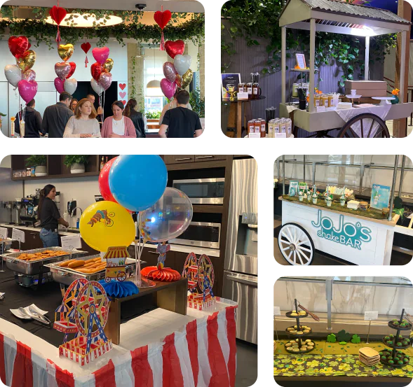 Themed events featuring local restaurant partners to celebrate your team