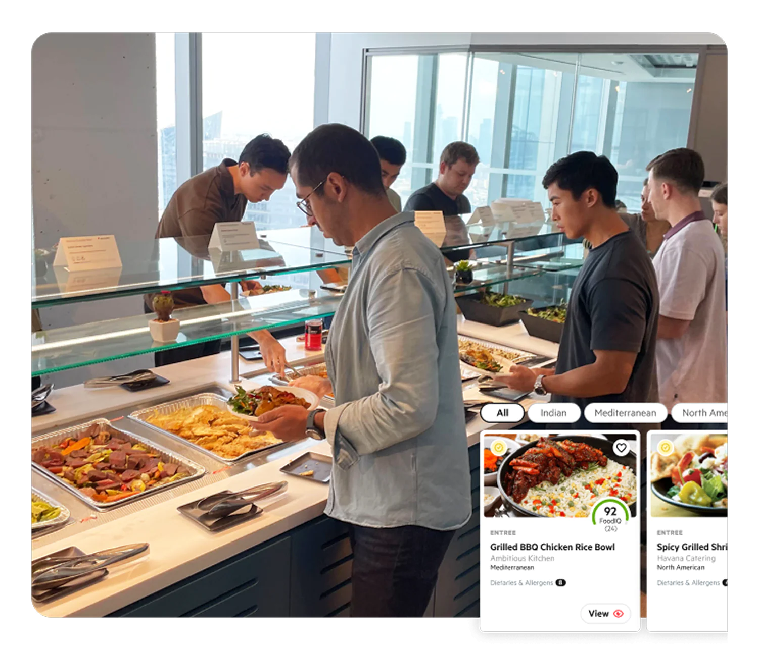 Corporate Cafeterias Fully-managed cafeteria dining with none of the kitchen overhead or waste