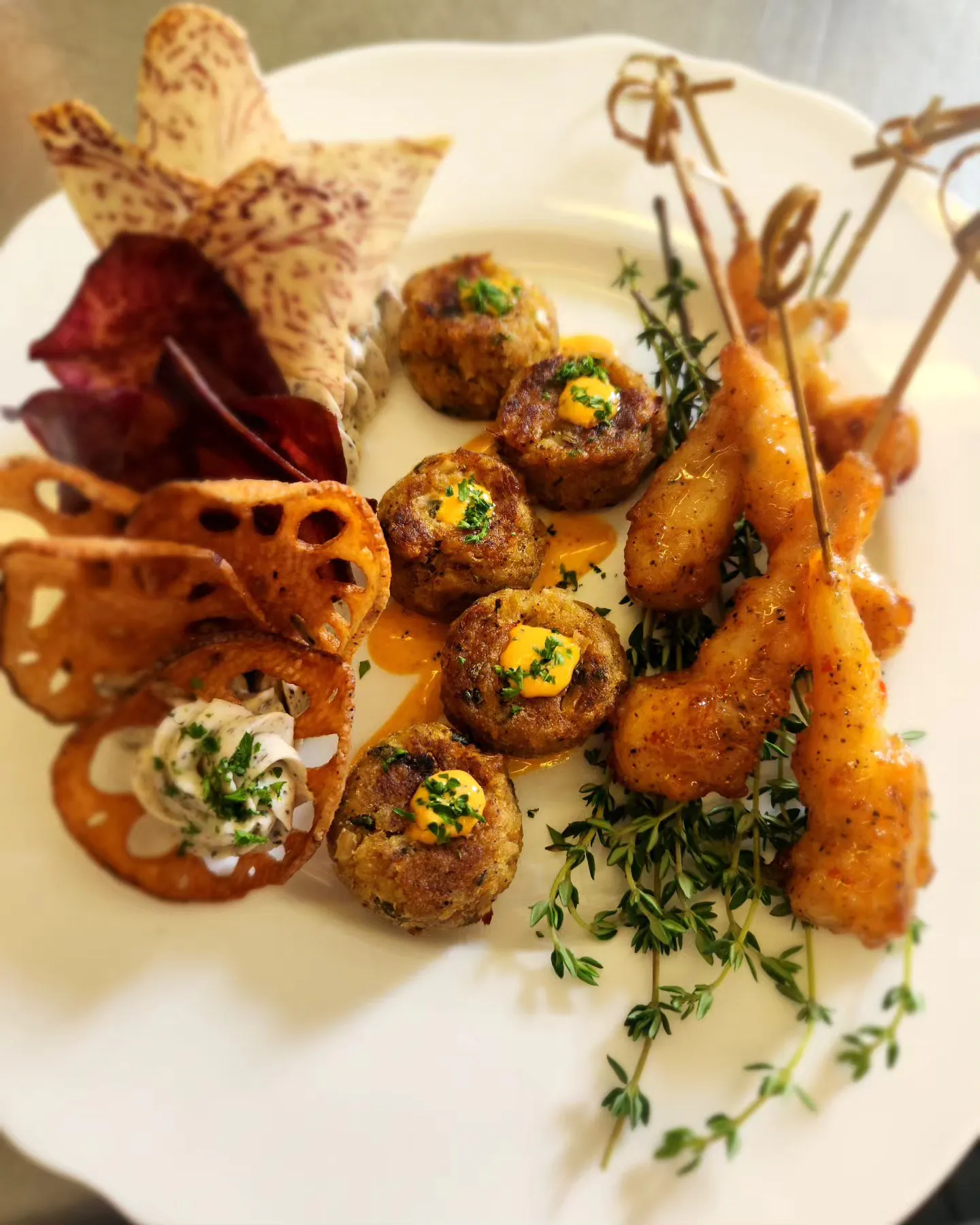 Endive Catering modern plated course for an Atlanta Midtown corporate dinner
