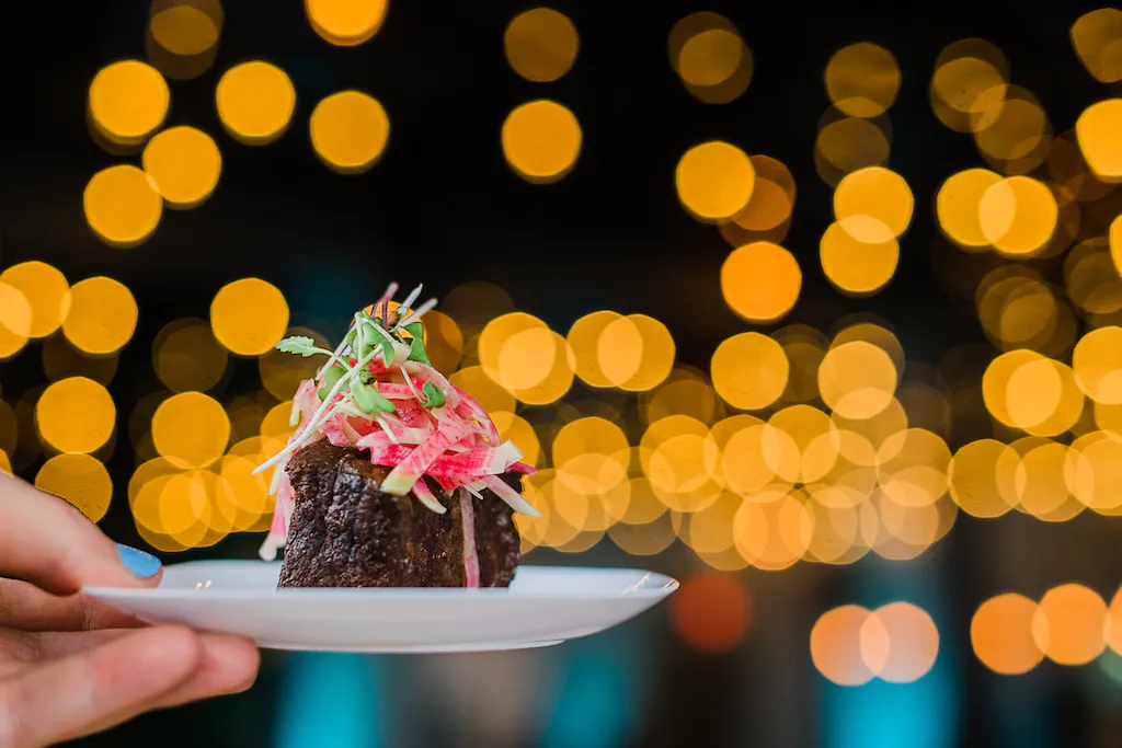 Footers Catering on-site cooking setup for a Denver corporate event