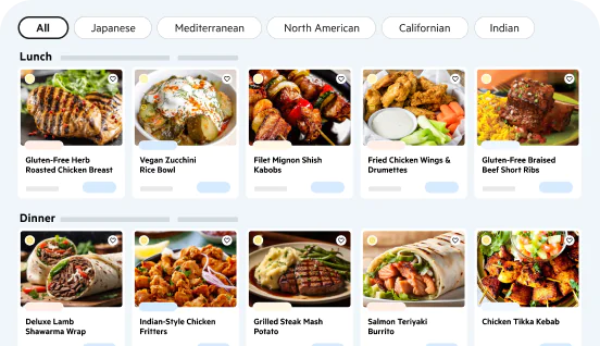 The highest quality food with menus that are personalized to your tastes