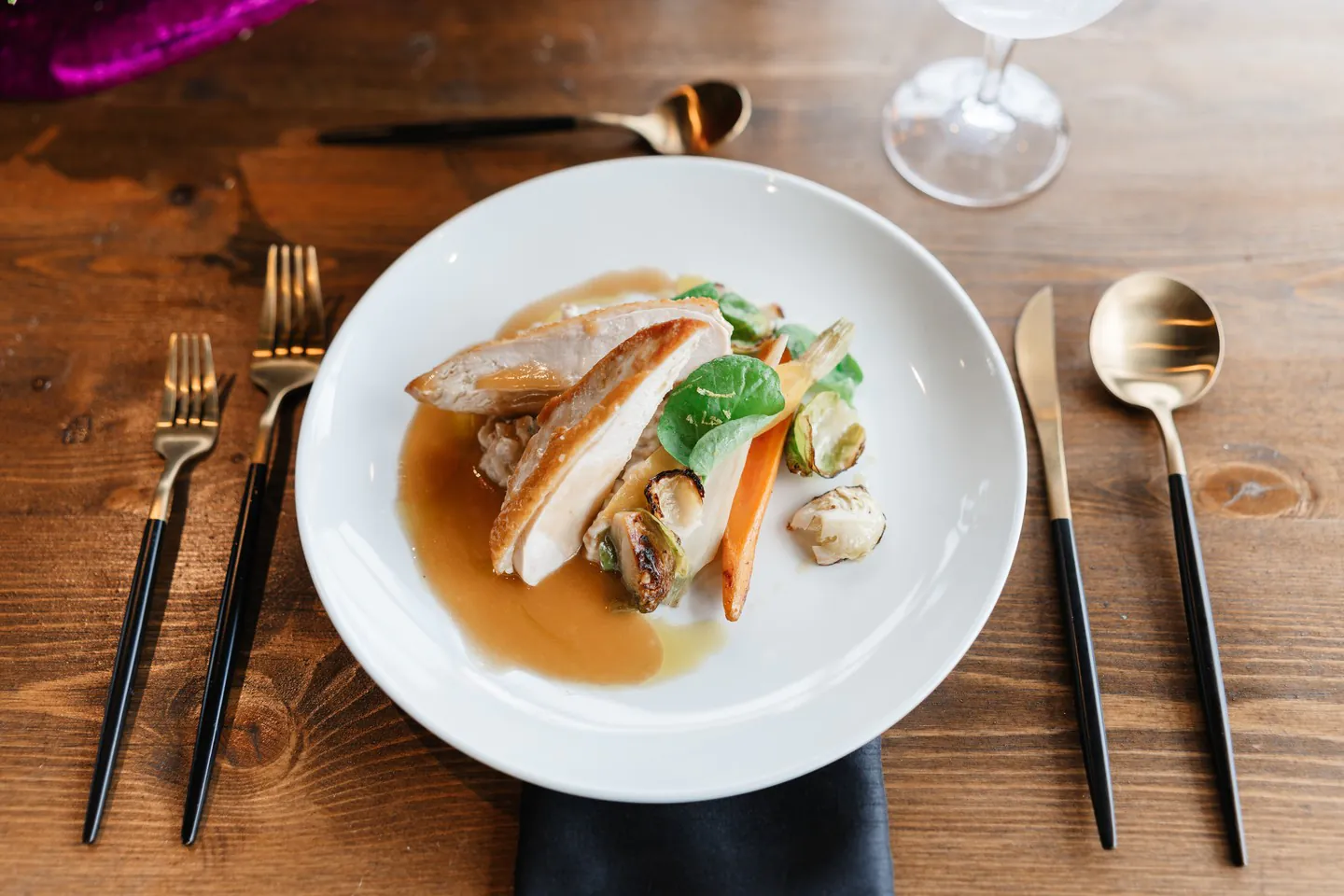 Proof of the Pudding upscale plated course for an Atlanta corporate gala