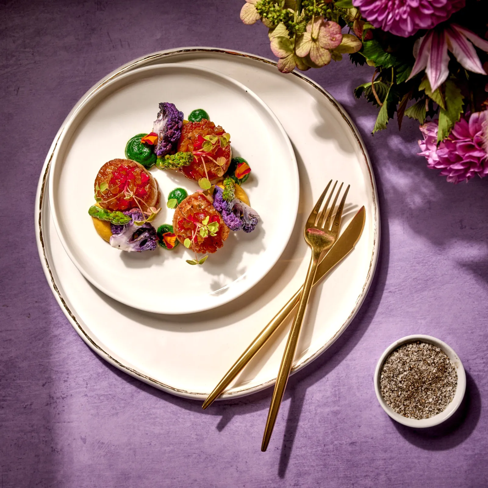 Ridgewells Catering elegant plated spread for a Washington D.C. corporate gala