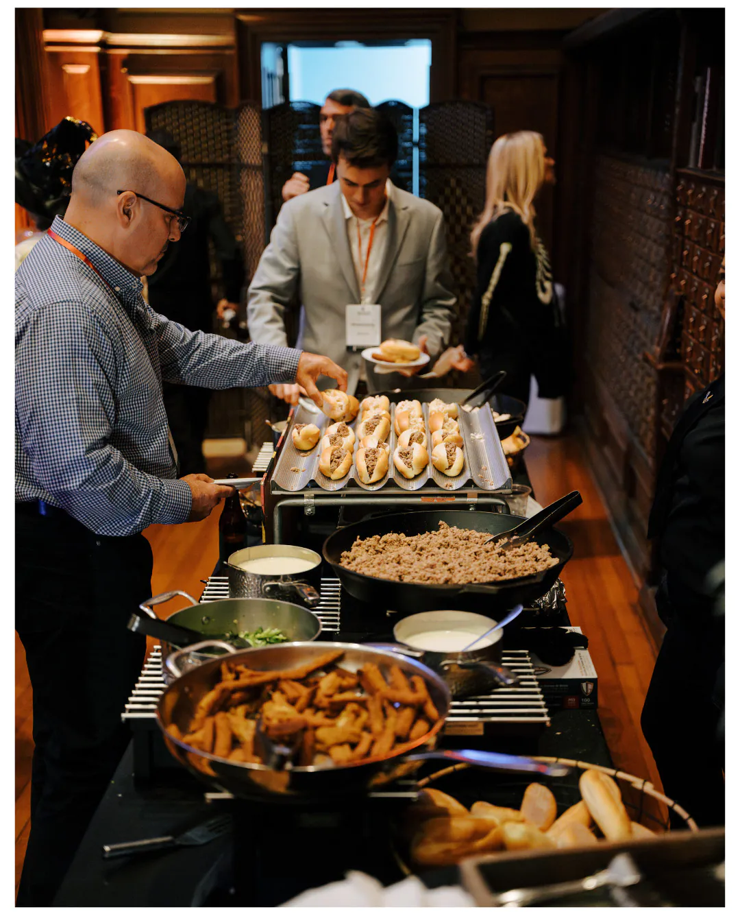 Catering by Design (CBD Events) artfully presented corporate reception spread for a Philadelphia event
