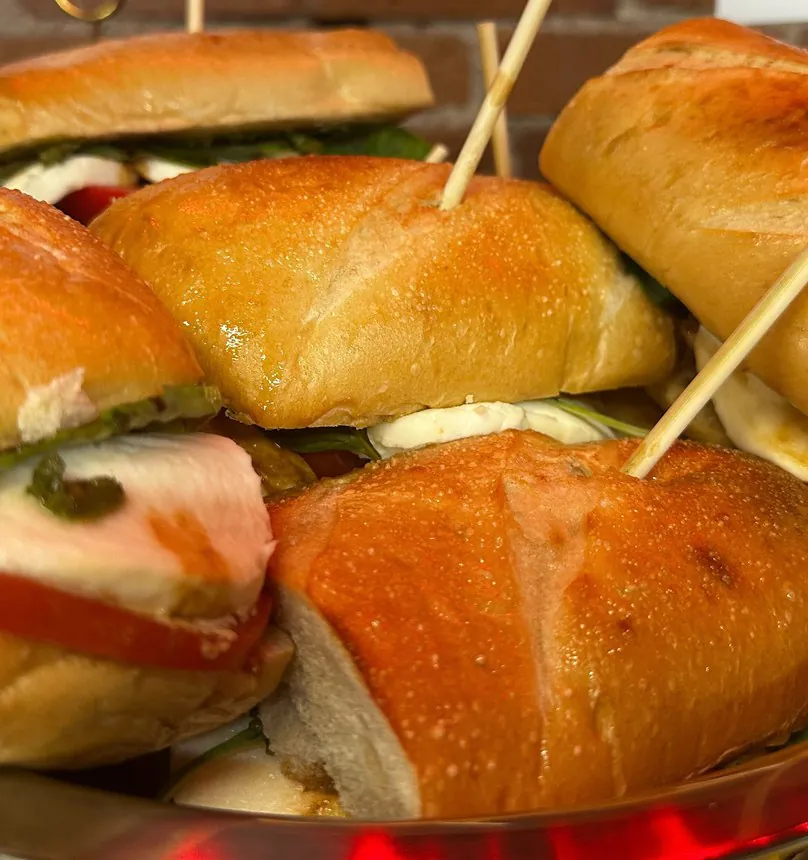 Last Minute Hero Platter of sandwiches on rolls with picks